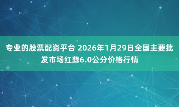 专业的股票配资平台 2026年1月29日全国主要批发市场红蒜6.0公分价格行情